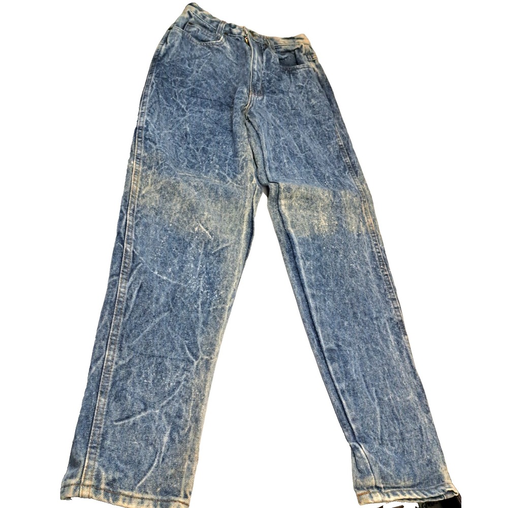 Vtg 80s Chic Acid Wash Denim Jeans Women's Jrs 3‎ High Waist High Rise Mom Jeans